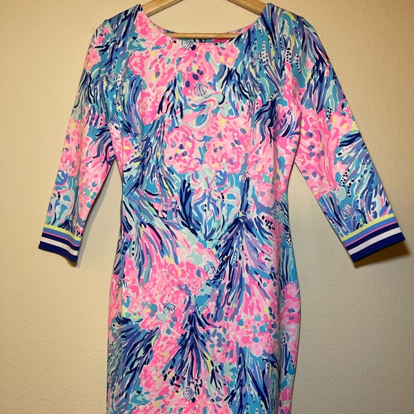 NWT Lilly Pulitzer Reem Dress Periwinkle Fan Sea - Picture 3 of 6